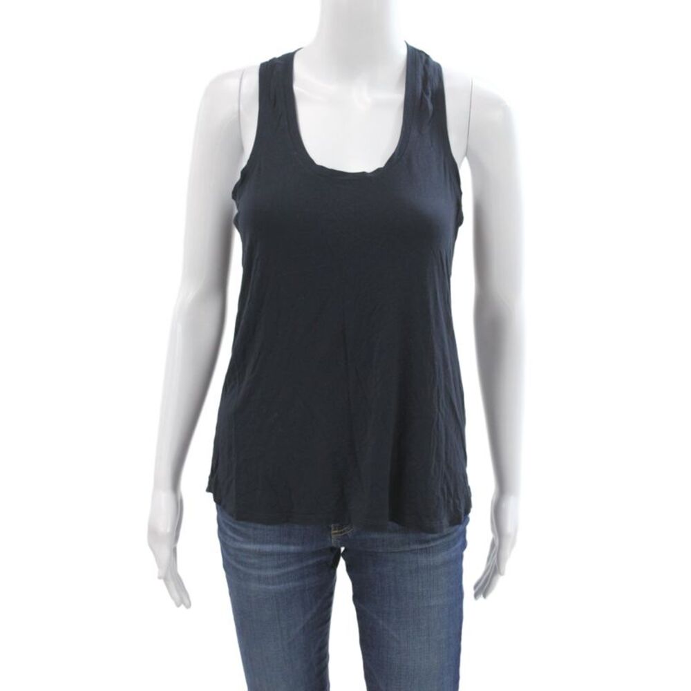 Splits 59 Womens Black Scoop Neck Basic Tank Sleeveless Viscose Size S
